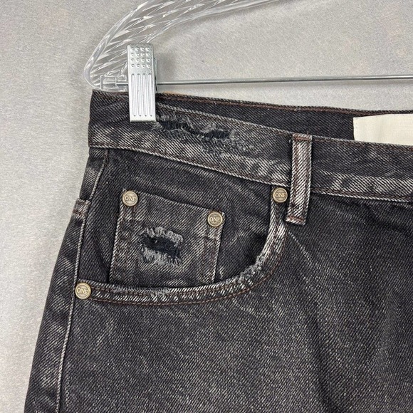 One Teaspoon Denim Skirt Size 30 Black 2020 Mini Distressed Raw Hem - Picture 3 of 12